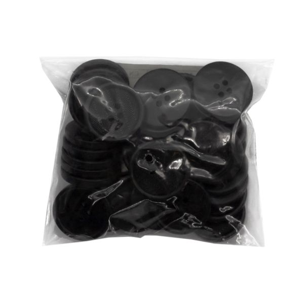 Пуговицы 4 прокола 40L (25мм), (Blk-200 (черный)), 36 шт