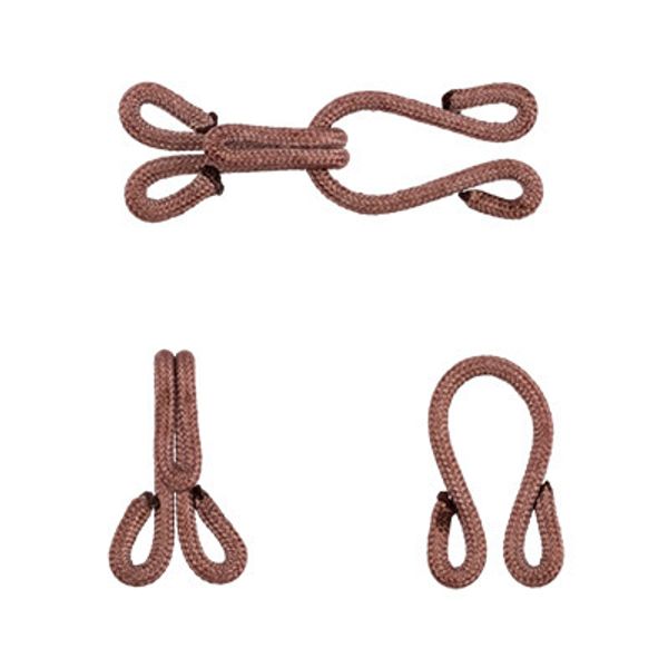 Крючок шубный обтяжной 15 мм, 10 шт, 20 коричневый, Gamma