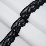 Кружево эластичное (стрейч) 25 мм / 3.4 метра, цвет черный