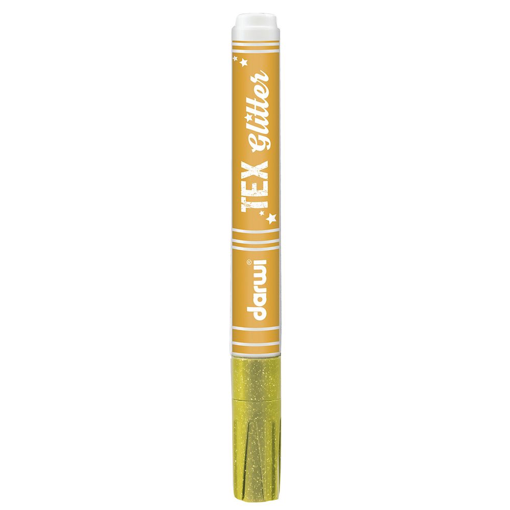 Маркер для ткани Darwi TEX Glitter, 2мм, с блестками, 700 желтый