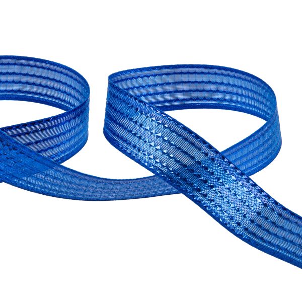 Лента металлизированная Стрела 25±2 мм / 25±0.5 метров, синий(василек) / blue, Blitz