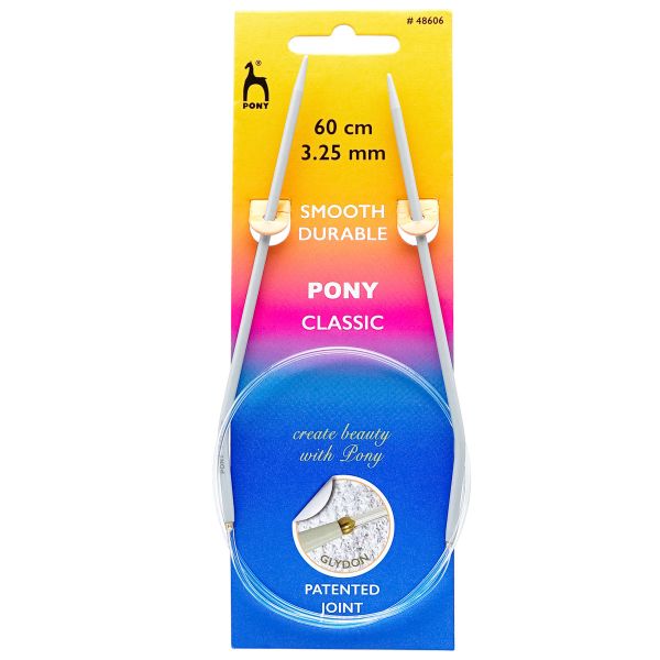 Спицы круговые Pony Classic ⌀3.25 мм, 60 см, алюминий, 48606