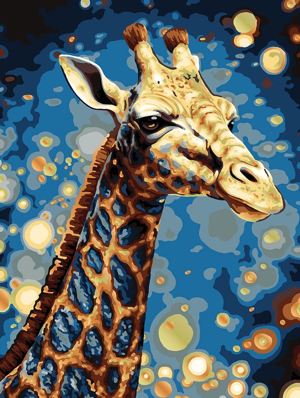 Картина по номерам Фрея PNB/PMZ-239, Золотой жираф, (с краской-металлик) 40х30 см
