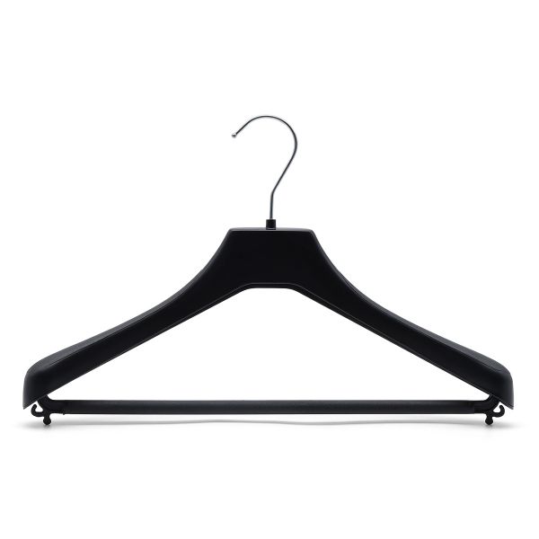 Вешалка пластиковая многофункциональная L-39см, h3,5см, с перекладиной, цв. черный, R39, 5 шт