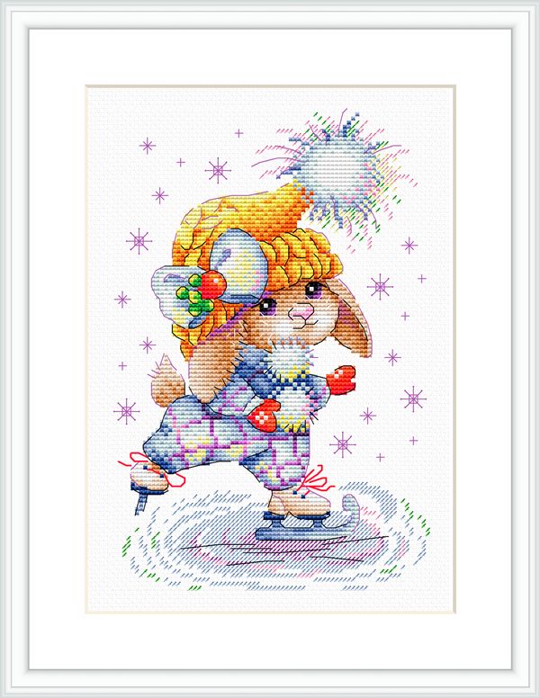 Набор для вышивания нитками МП Студия (Жар-птица), Модная фигуристка 21х14 см