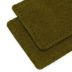 Заплатки пришивные из замши, квадрат 6см с перфорацией, 2 шт, 100% кожа, 33 хаки, 59112