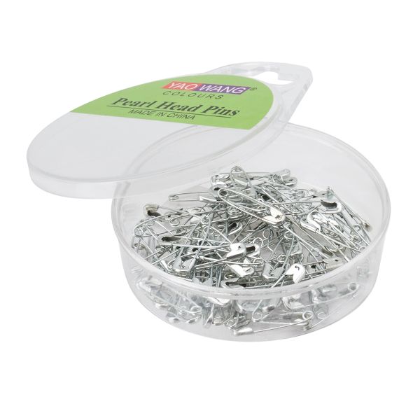 Булавки английские l=18 мм, в футляре, серебро, 100 шт