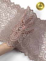 Кружево эластичное (стрейч) L1351 180мм цв.010 капучино, 25м, Kruzhevo