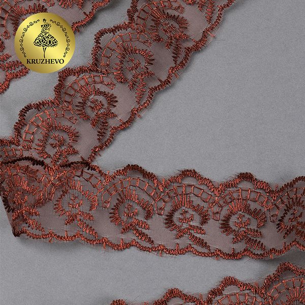Кружево капроновое 45 мм / 9.14 м, TBS.30010 цв.142 (158) коричневый, Kruzhevo