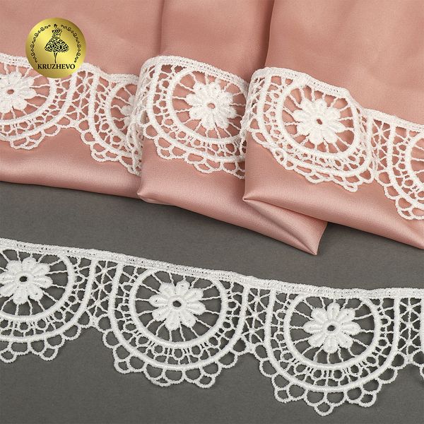 Кружево гипюр (плетёное) 45 мм, 0797 цв.01 белый уп.13,7м, Kruzhevo