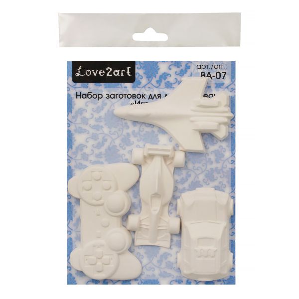 Заготовка гипсовая (набор) Игровой, 6х8 ±2 см, 4 шт, Love2art ВА-07