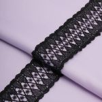 Кружево гипюр (плетёное) 50 мм / 13.7 метров, черный, 3AR1425