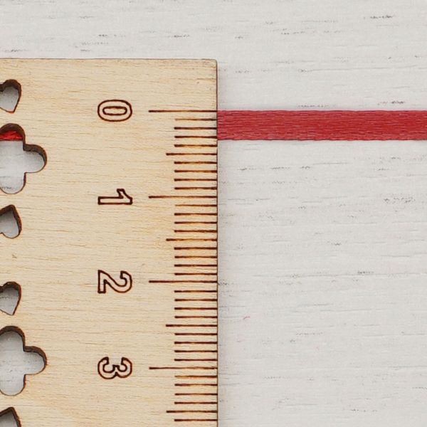 Лента атласная 2-сторонняя 3.0 мм / 100±2 метров, (026 красный), Globus