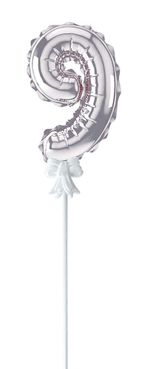Шар самодув Цифра, 5 шт, 9, серебряная, Boomzee FBZ-04