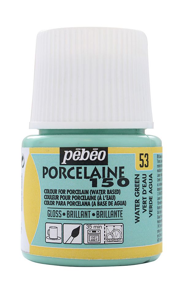 Краска по фарфору и керамике (под обжиг) пастельная Porcelaine 150 45 мл, 024-053 зеленый, Pebeo