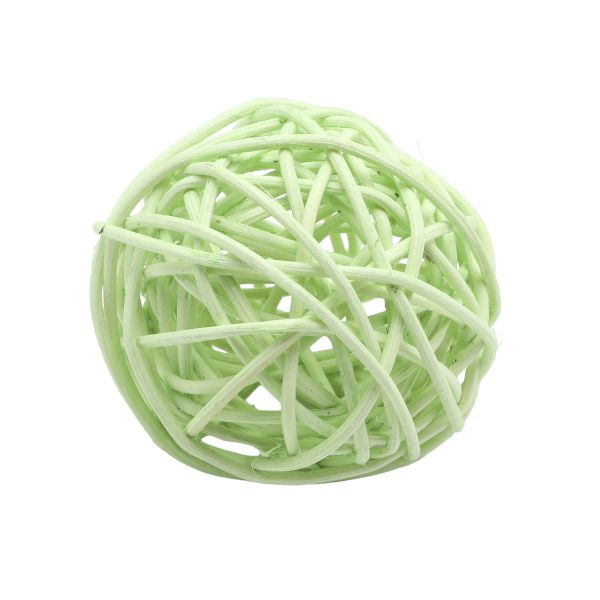 Шары декоративные из ротанга 5см,12 шт, цв. фисташковый, BH232AB-L68-5