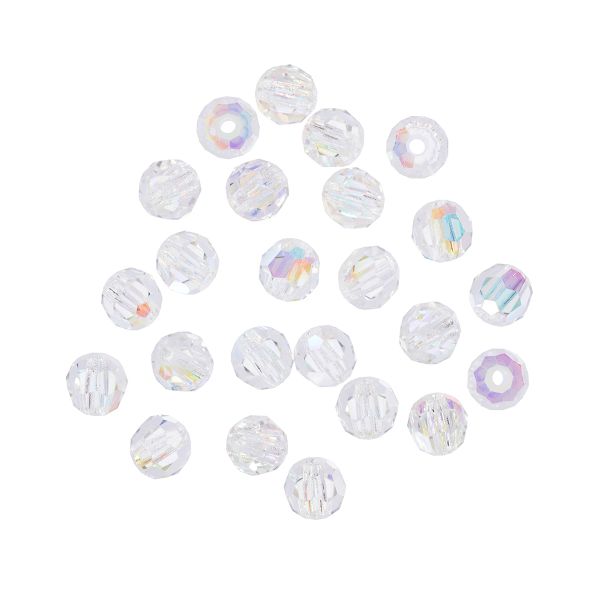 Бусины стекло ⌀4 мм, 24 шт, перламутр/crystal AB, Preciosa 451-19-602