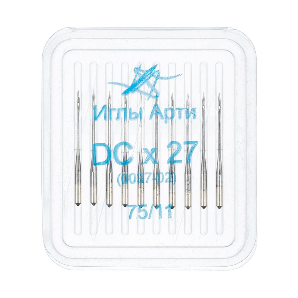 Иглы для промышленных швейных машин Арти 0037-02 (№60-80) оверлок, 10 шт, /РП/, №75