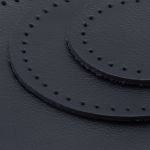 Набор заплаток пришивных из кожи, круг ⌀4см, 6см и 8см, с перфорацией, 3 шт, 100% кожа (05 темно-синий), 9401