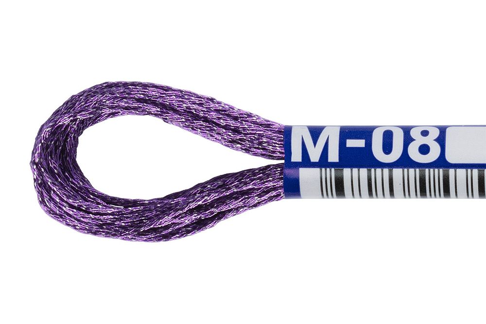Мулине Gamma металлик, цв.М-08 сиреневый, 12 мотков по 8 метров
