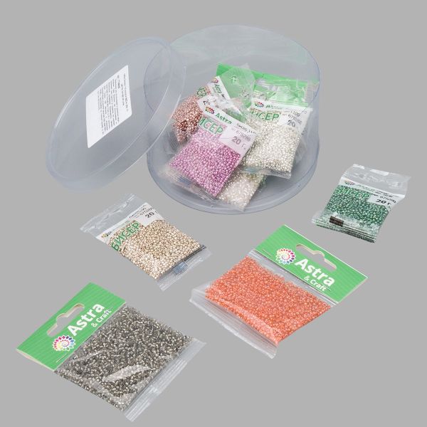 Набор бисера 11/0 ассорти №25 в тубе, 10 цветов, Astra&Craft