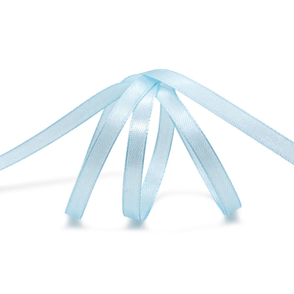 Лента атласная 1-сторонняя 6.0 мм / 22.86±1 метров, 130 св.голубой, Globus