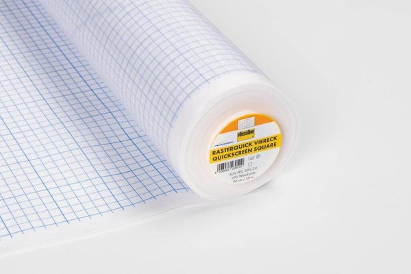 Флизелин для пэчворка с нанесенными линиями Freudenberg Rasterquick Viereck 50 г/м², 90 см / 3 метра, квадрат 1*1 см, 53005241_фасовка