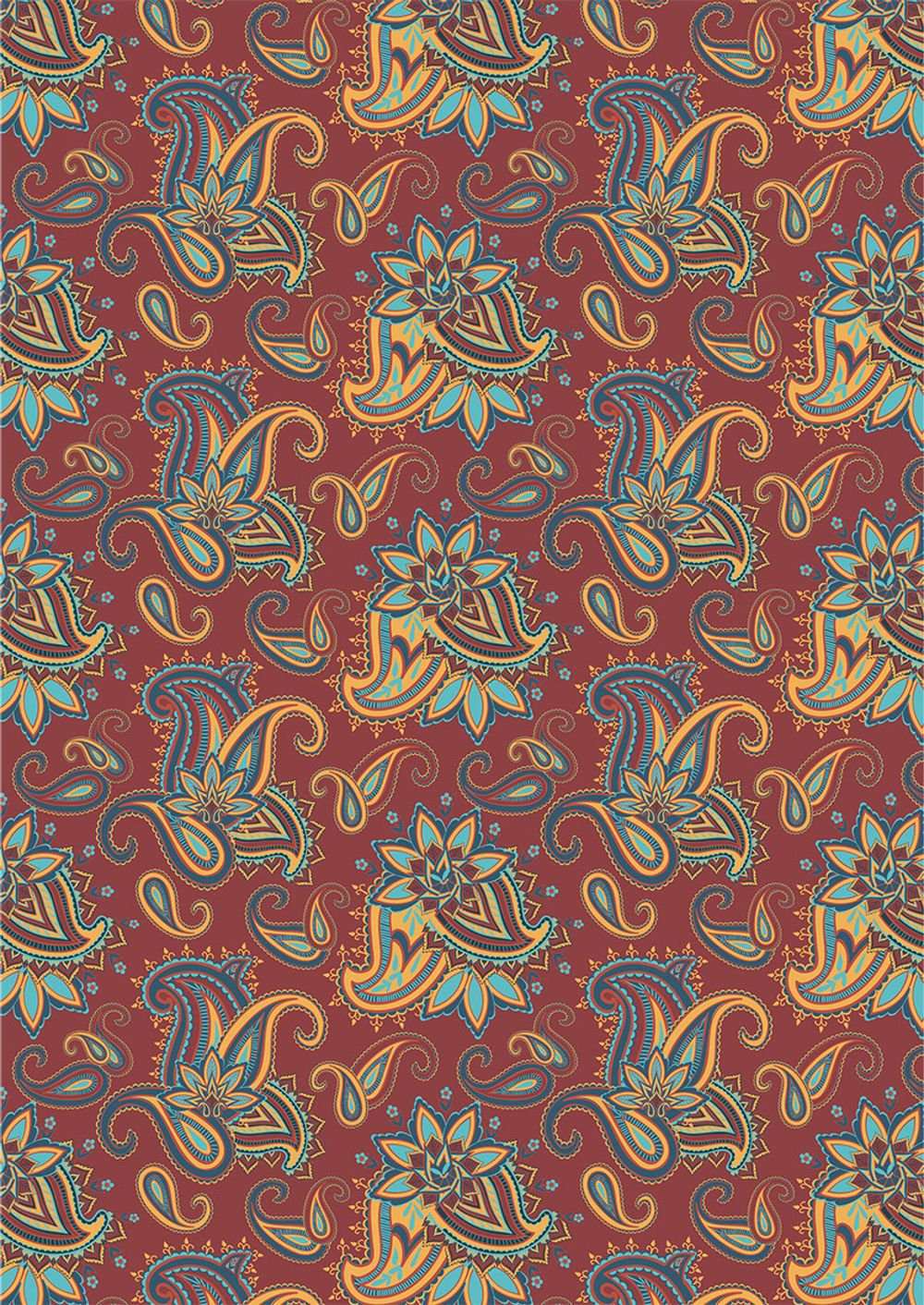 Ткань для пэчворка Peppy Сказочный восток, рулон 112 см / 5 метров, СВ-08 красный, Peppy