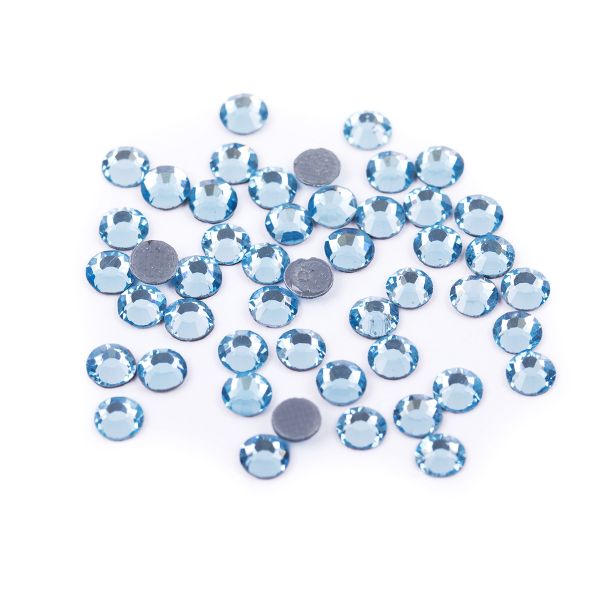 Стразы клеевые стекло 3.9 мм, 5х48 шт, SS16 №08 голубой (Aquamarine), Zlatka ZRTG-1648