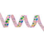 Лента репсовая (в рубчик) Конфетки 1,5см*22.86 м (св.розовый)