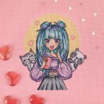 Набор для вышивания Klart 8-557, Розовое настроение, 19х19 см