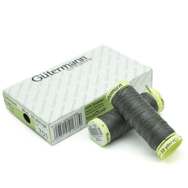 Нитки отделочные Gutermann Top Stitch, 30м, 701 перламутрово-грифельный, 5 катушек