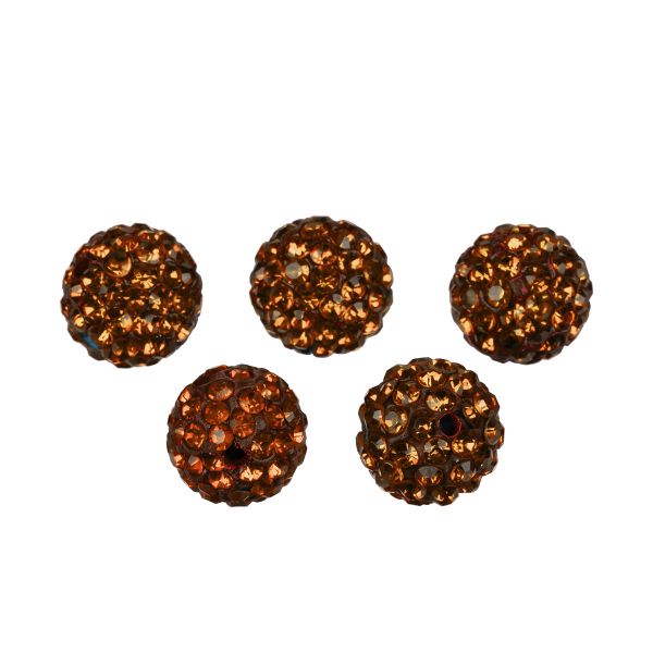 Бусины пластик ⌀12 мм, 5 шт, №13 янтарный, Zlatka BWM-12