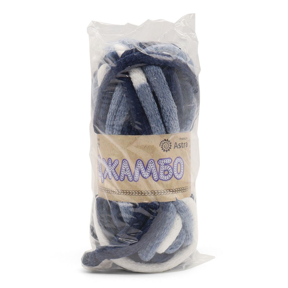 Пряжа Astra Premium (Астра Премиум) Джамбо / уп.1 мот. по 150 г, 13 м, 05 синий/белый