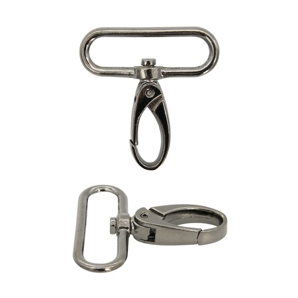 Карабин металл 40 мм (48х52 мм), 2 шт, Hobby&Pro, чер.никель