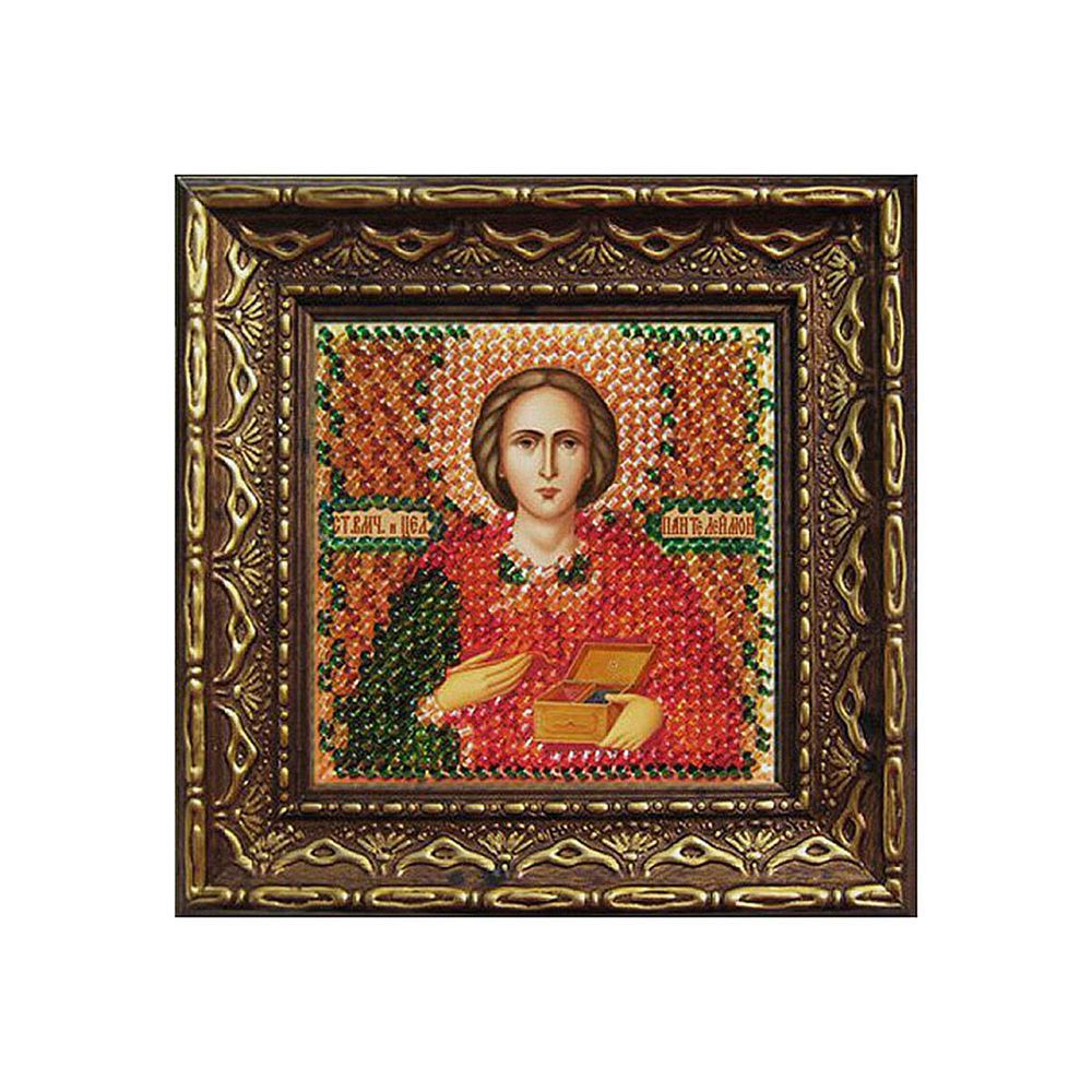 Вышивальная мозаика, Икона Св. Вмч. и Целитель Пантелеймон, 6.5х6.5 см