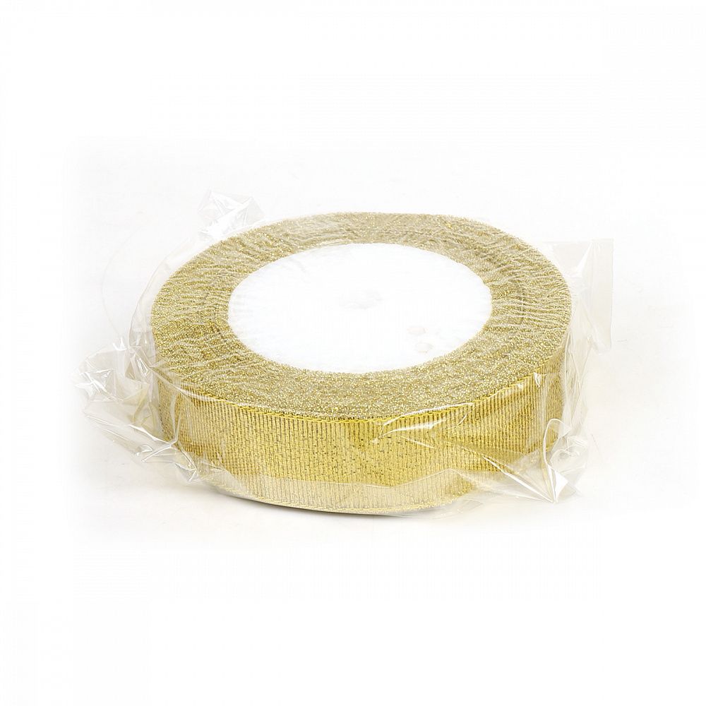 Лента металлизированная 25.0 мм / 22.85±1 метра, цв. золото, Magic4Hobby