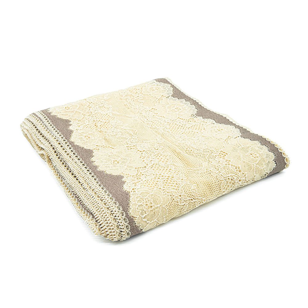 Кружево бельевое эластичное 190 мм / 10 м, 7735043 бежевый