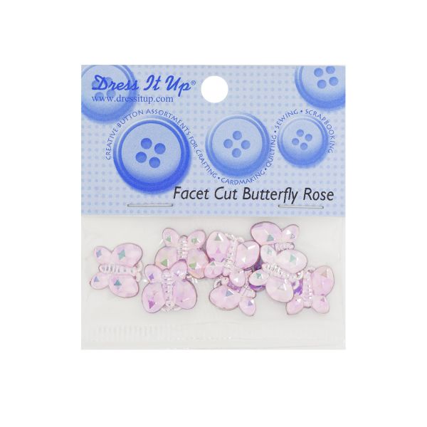 Украшения кабошоны Бабочки, 8 шт, розовый, Dress it up