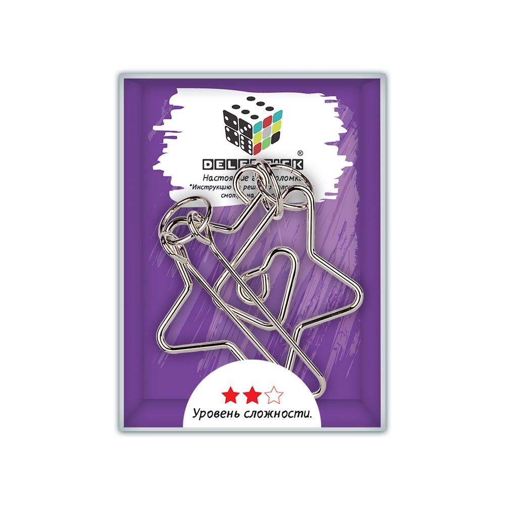 Головоломка металлическая, 1 шт, Звезда 6 элементов, Delfbrick DLM-31