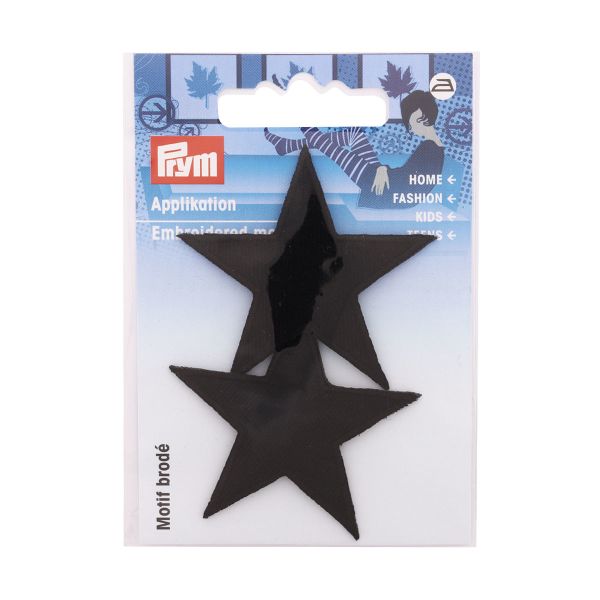 Термоаппликация Звезды черный цв., 2 шт, Prym