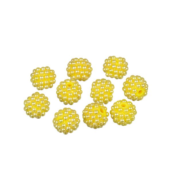 Бусины пластик ⌀14 мм, 10 шт, №04 лимонный, Zlatka BWS-14