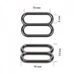 Рамки-регуляторы для купальника металл 16.0 мм, 816C.SW цв.черный никель, уп.100 шт