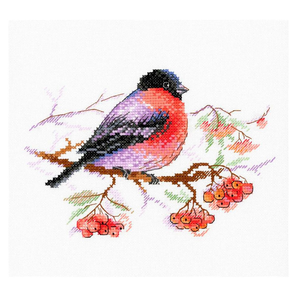 Набор для вышивания нитками МП Студия, Морозный странник 14х19см