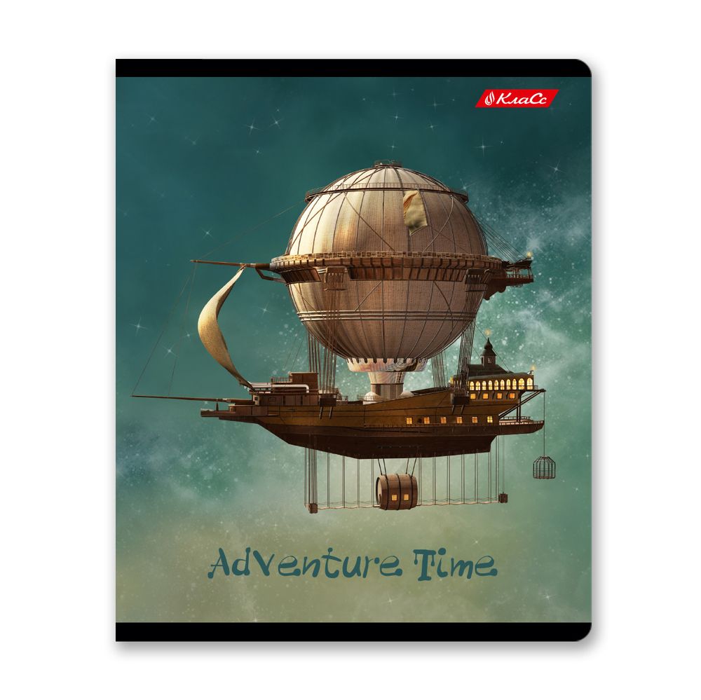 Тетрадь ученическая общая, глянцевая ламинация, A5+ 96 л. на скобе 60 г/м², белизна 100%, 5 шт, клетка в термоусадочной пленке, 000774 Время приключений, Светоч 96ТЕТк-004