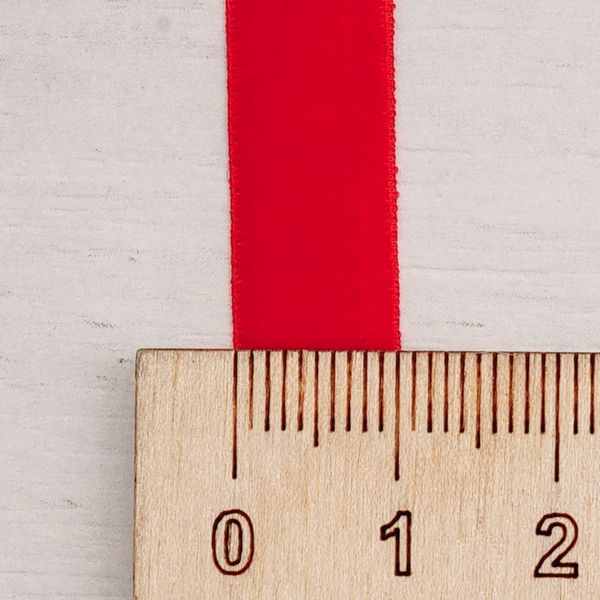 Лента бархатная (тесьма) эластичная 10.0 мм / 32.9±2 метров, 40 красный