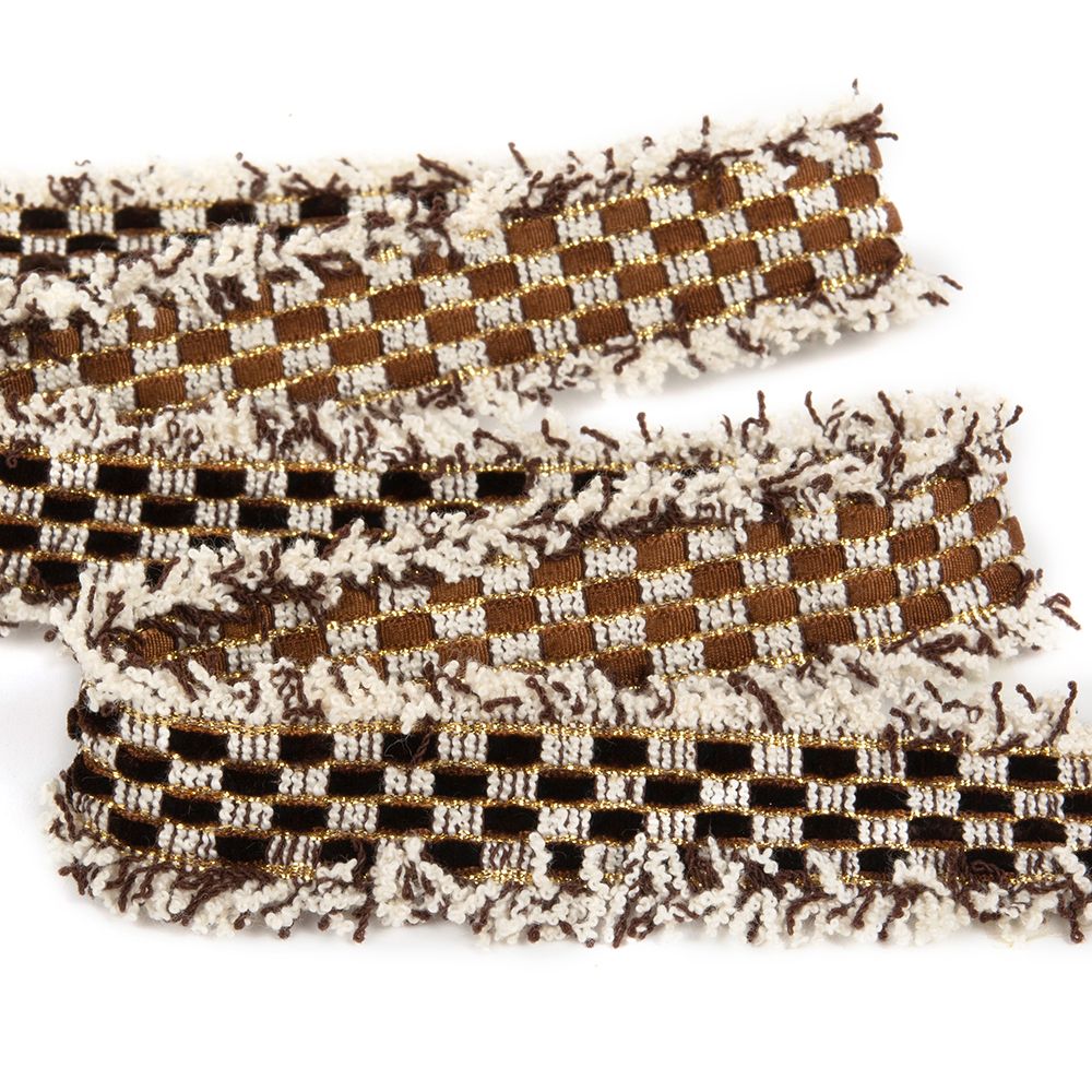 Тесьма в стиле шанель SH61 25 мм коричневый уп. 13,71м