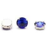 Хрустальные стразы в цапах круглой формы, сапфир 12 мм, 3 шт. Astra&Craft, РЦ014НН12