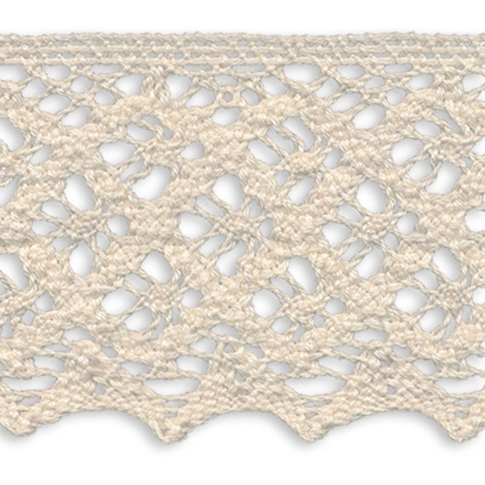Кружево вязаное (тесьма) 52 мм / 22.8 м, 061 бежевый, Gamma HVK-49