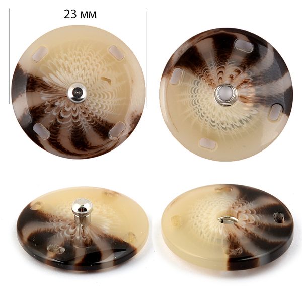 Кнопка пришивная пластик/ металл -NK009 23мм цв. бежевый уп. 20 шт